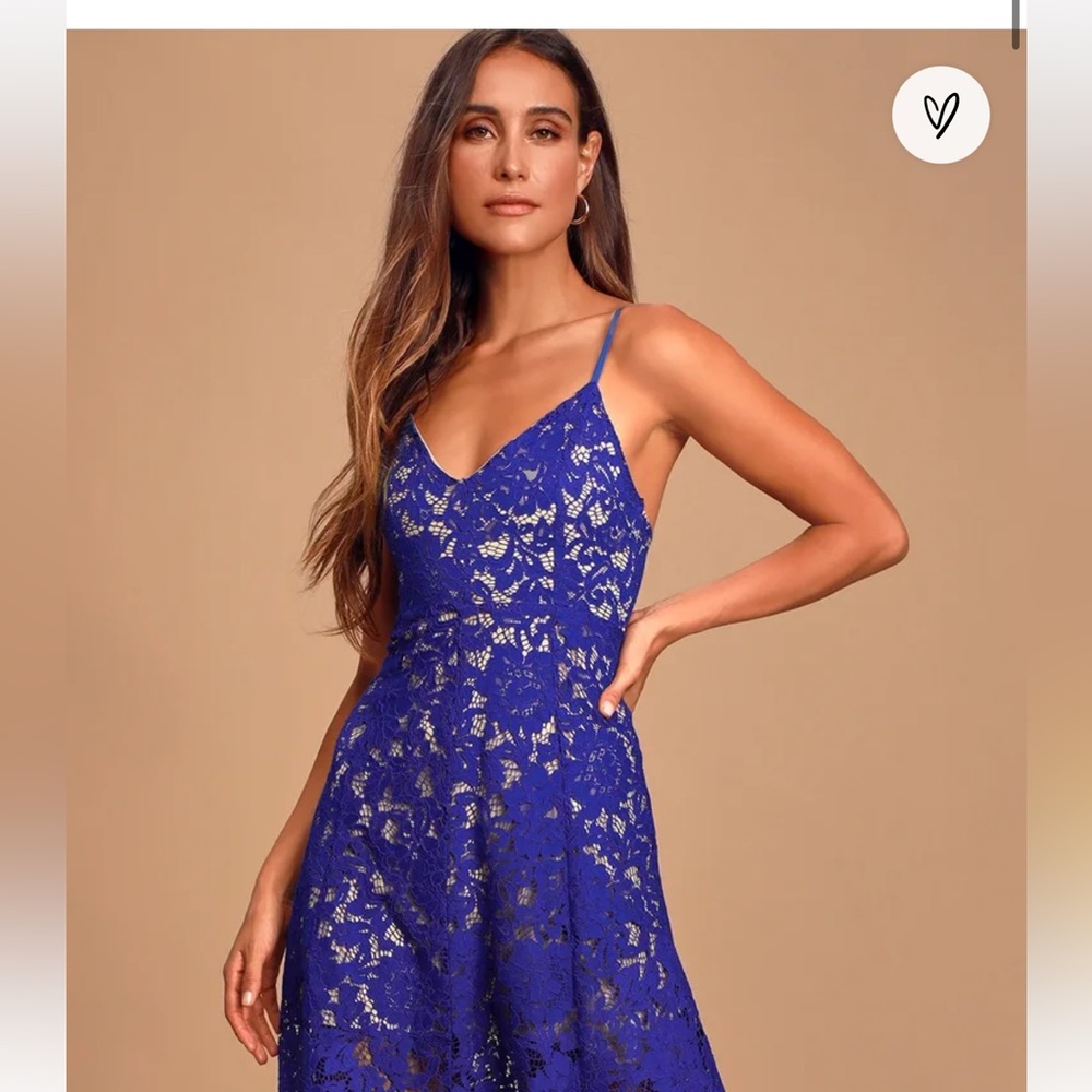 Lulus royal blue dress size Small, wore one time, good condition.